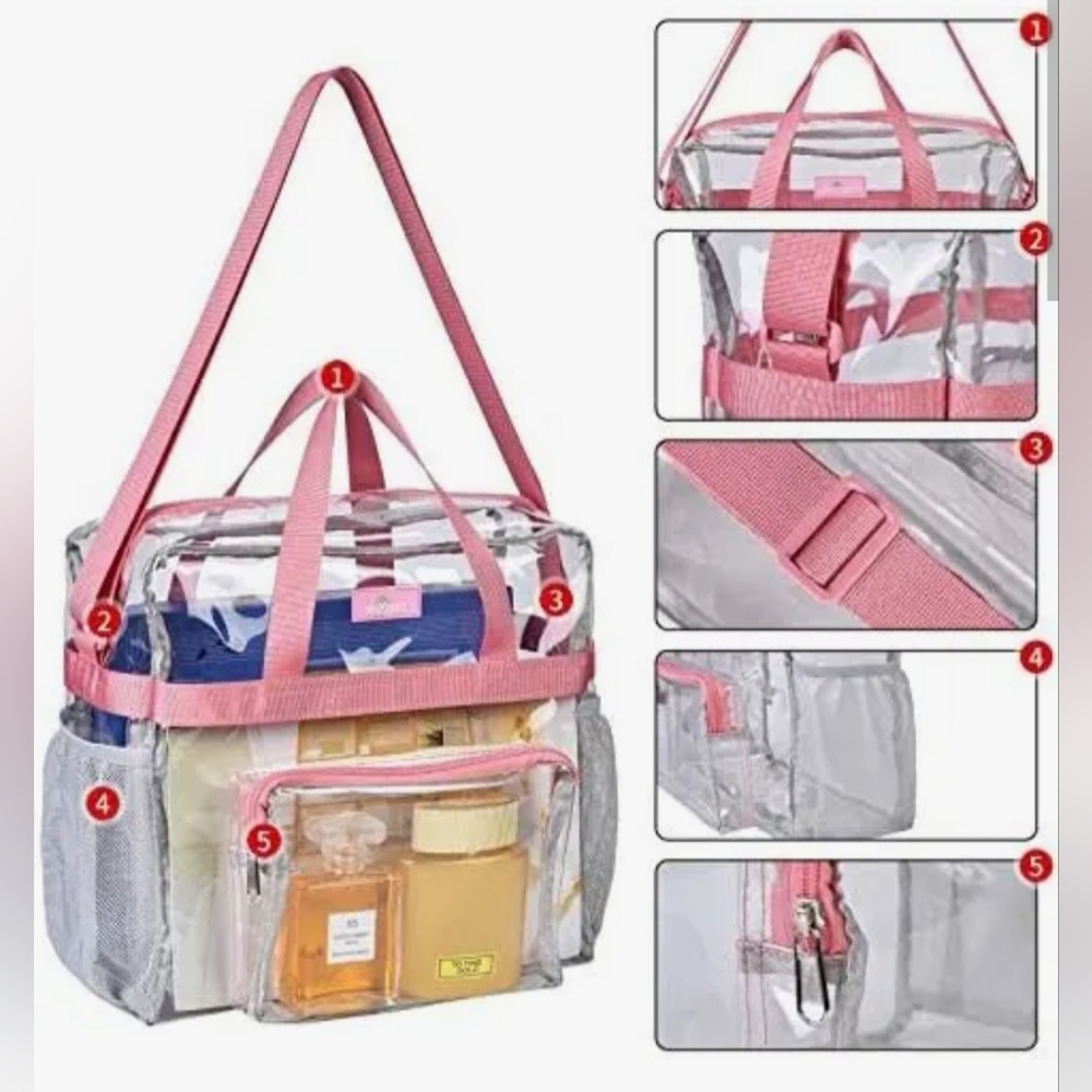 Maytree Pink Transparent Women Stadium Bag NWOT - Picture 9 of 10
